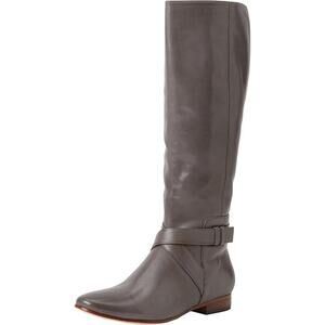 Cole Haan Russell Leather Equestrian Riding Boots Ironstone Gray Women Size 7.5